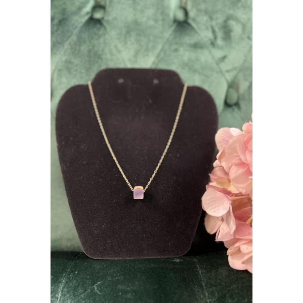 NEW APRES women's cruiser ski gold plated necklace in purple